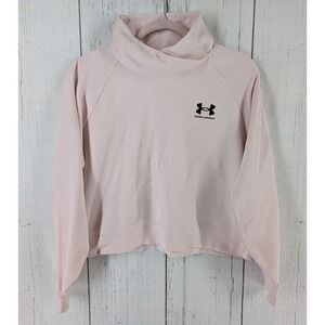 Under Armour‎ Size Medium Womens Pink Logo Mock Neck Pullover Longsleeve Top